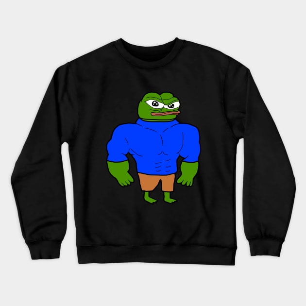 Swole Pepe Buff Apu Crewneck Sweatshirt by Lean Mean Meme Machine